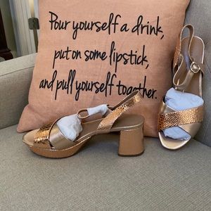 Aerosoles 9.5M a 3”Block Heel Rose Gold Leather